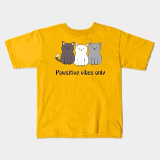 Pawsitive vibes only - cute happy cats Kids T-Shirt